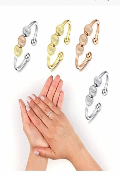 

spinning peace spinner open rings for anxiety worry rotatable ring relieving stress valentine's day jewelry gifts2836654, Slivery;golden