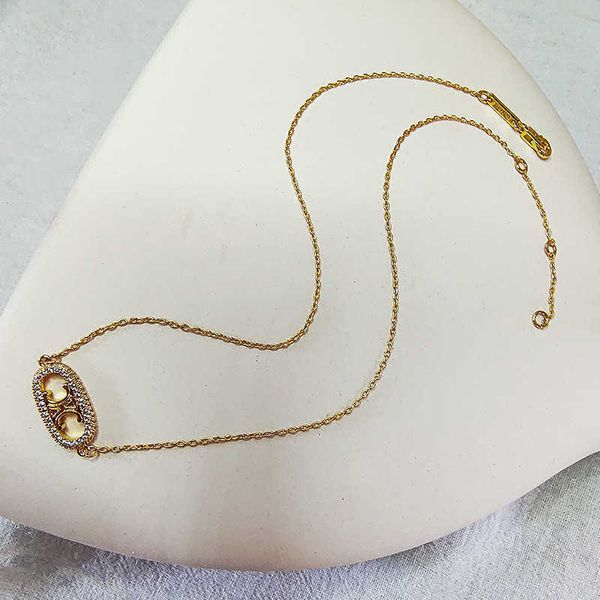 

ce classic micro inlaid zircon full diamond necklace bracelet earrings copper plated 18k gold light luxury fashion collar chain, Silver