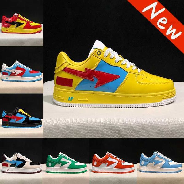 

luxury apes sta low nigo casual shoes bathing men women designer sneaker triple white abc como comics black blue patent leather bordeaux gre