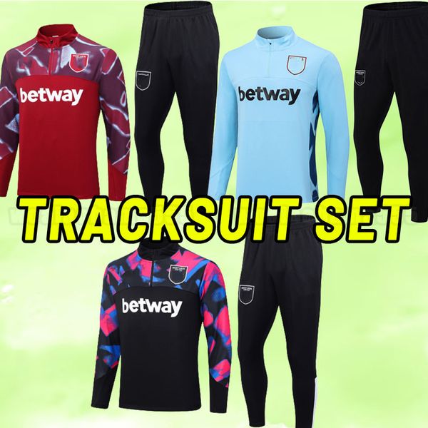 

2023 west hams soccer tracksuits 23/24 l.paqueta rice emerson lanzini shirt noble yarmolenko antonio benrahma football uniform training sets, Black