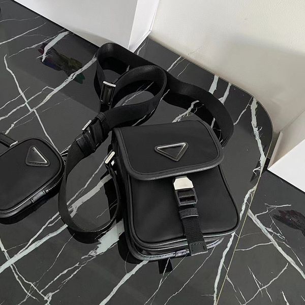

designer bag mens and womens solid color nylon phone bag classic leather shoulder bag mini portable wallet card bag 2vd043