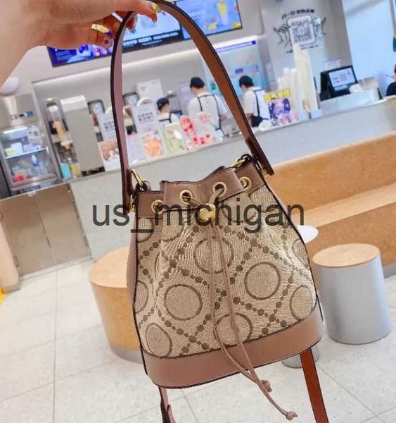 

evening bags luxury design vintage bucket bag 2022 women's fashion retro style one shoulder crossbody bags printed color handbag j23070
