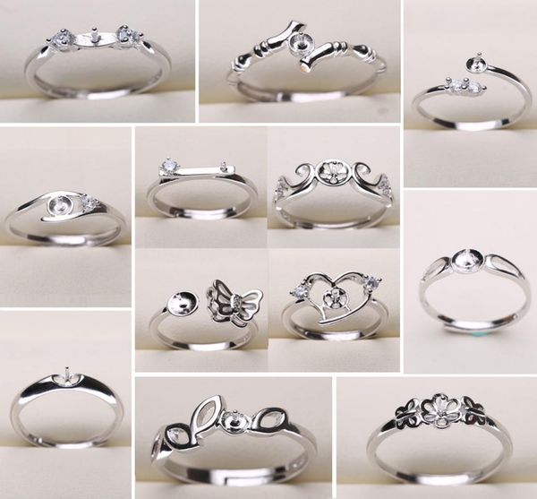 

diy pearl ring settings 925 sliver rings settings 20 styles diy rings adjustable size jewelry settings christmas statement jewelry5061361, Slivery;crystal