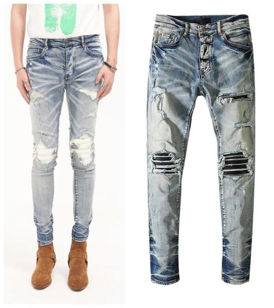 

mens jeans european and american fashion hip hop geomantic washing folding old and new design casual slim pants teenagers8597614, Blue