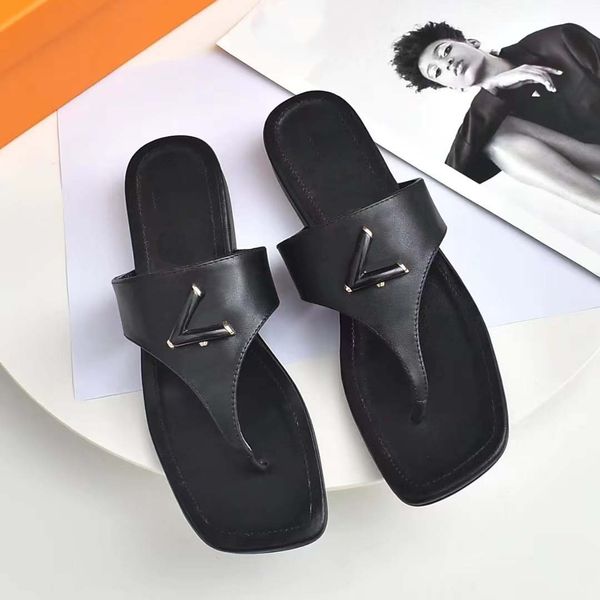 

luxury brand shoe summer sandals designer slippers slides floral brocade genuine leather flip flops man women shoes sandal effortlessly casu, Black