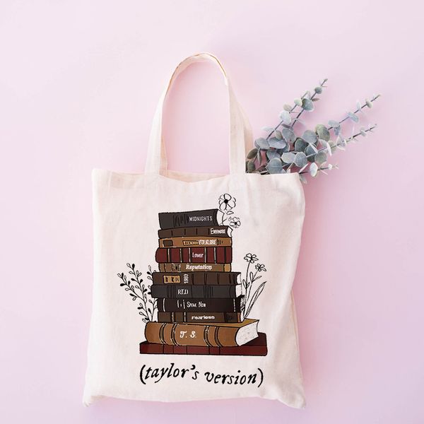 

The tote bag the Eras Tour Pattern Print Canvas tote , fashion Taylor Merch tote bag taylor's version Hand Luggage,Taylor Shoulder Bag, Customize