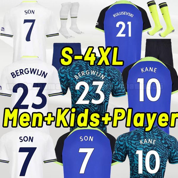 

3xl 4xl new kane son 22 23 soccer jerseys kulusevski richarlison perisic pedro porro 2022 2023 danjuma romero football kit shirt spurs men k, Black;yellow