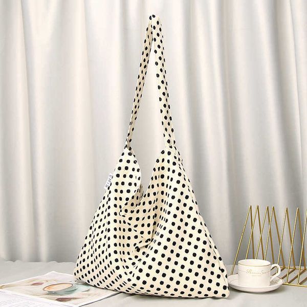 

japanese and style small flower single shoulder bag niche design women's canvas bag large capacity shopping bag casual tote bag