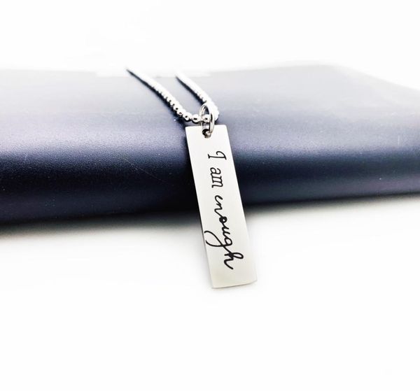 

chain i am enough key ring keychain personality creative special stainless steel gift new product trend fashion8961851, Slivery;golden