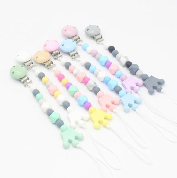 

silicon bead pacifier chain clips and teethers baby feeding accessories infant safe pacifier holders soother3640375