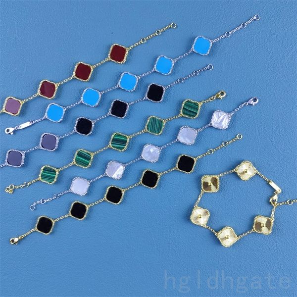 

love bracelets classical luxury jewlery for women mens trendy four leaf clover valentine s day gifts fashion plated gold designer bracelet m, Golden;silver