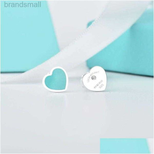 

stud s925 sterling sier sweet heart designer earrings for women luxury brand letters cute ol engagement asymmetrical ear rings earri dh0oo, Golden;silver
