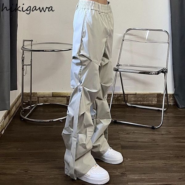 

women's pants capris harajuku joggers women sweatpants streetwear hip-hop folds pants fashion korean loose casual trousers pantalon fem, Black;white
