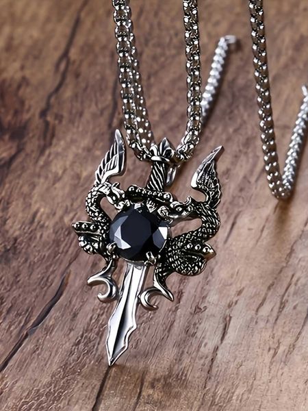 

fashionable and popular men sword charm necklace alloy for jewelry gift and for a stylish look, Silver