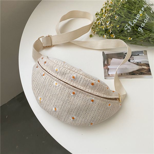 

waist bags womens bag straw woven ladies shoulder crossbody for women summer fanny pack fashion phone female chest 230711