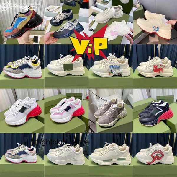 

sneakers vintage sneaker designer ggity beige men women trainers designer luxury chaussures designers shoes lady dad shoe rhyton size 35-45, Black