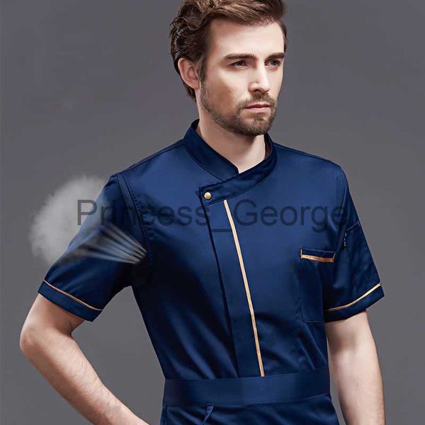 

others apparel short sleeve restaurant chef kitchen work uniforms double breasted sushi bakery cafe waiter catering food service jackets apr, Black;white