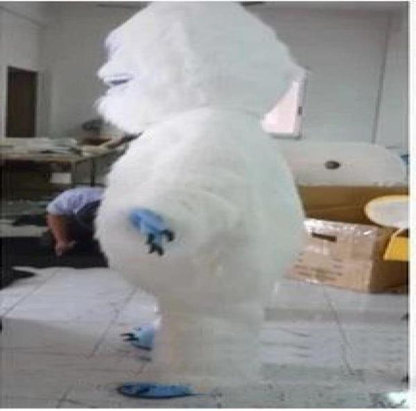 

2019 factory new white snow monster mascot costume abominable snowman monster mascotte outfit suit fancy dress3146068, Red;yellow