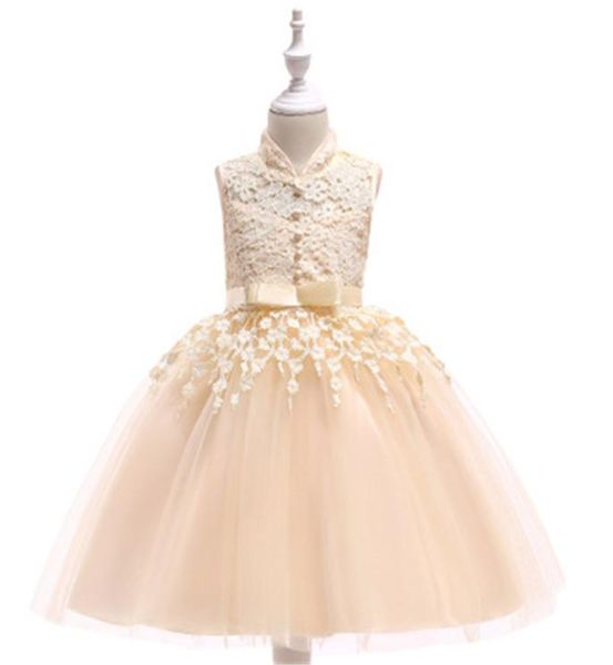 

children baby flower girl fluffy dress princess kids girls gowns wedding girl party dress embroidered costume new long skirts froc7190492, Red;yellow