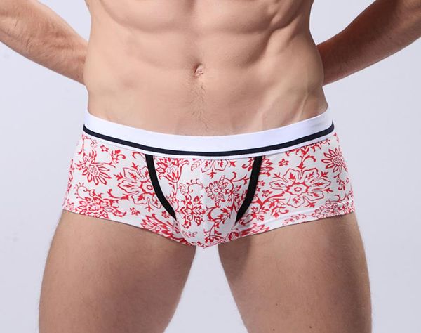 

fashion cotton mens underwear boxers shorts trunks print floral low rise panties comfortable boxer jockstrap boxers men under8022684, Black;white