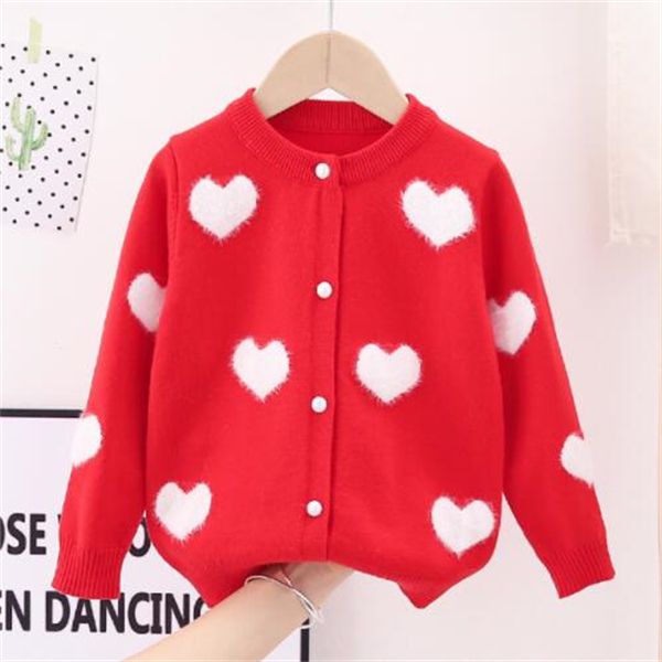 

children's wear girl wool cardigan new baby mink love jacquard core-spun yarn sweater in autumn and winte, Blue