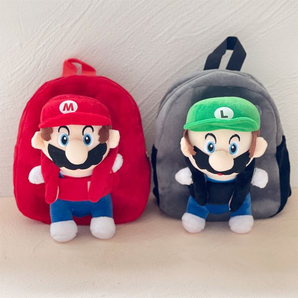 

selling classic plumber super marie plush doll toy backpack children's backpack
