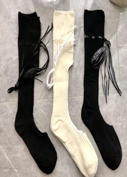 

designer cotton hosiery long socks stockings for women 2022 spring new fashion summer ladies girls big hole ties streetwear sock s7217915, Black;white