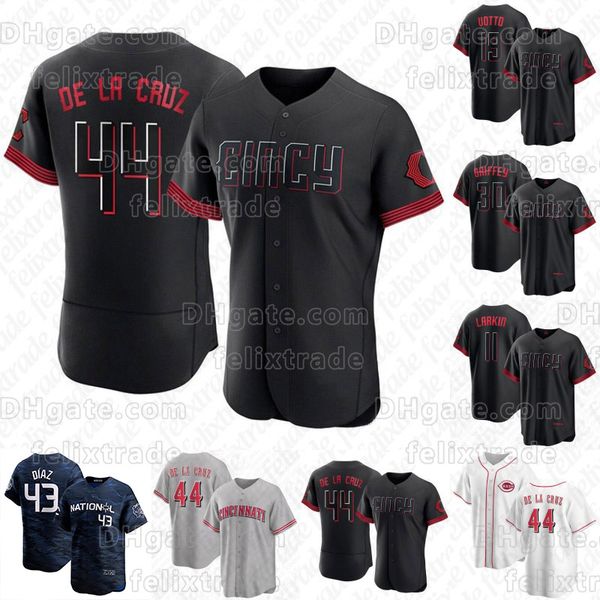 

#44 elly de la cruz reds cincy 2023 city connect jersey joey votto jonathan india luke maile tyler stephenson nick lodolo pete rose alexis d, Blue;black