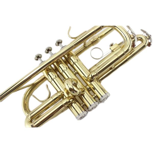 

bb b-flat tritone trumpet, auditorium trumpet church instrument with hard case, mouthpiece, cloth and gloves