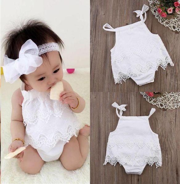

infant baby girl flower lace romper bodysuit sunsuit jumpsuit outfit clothes4720511, Blue