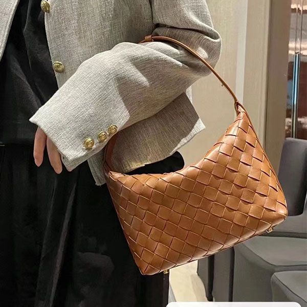

mini lingge woven handbag totes bag luxury designer genuine leather underarm bag fashion lunch box bag bvvv womens premium woven hobo bag so