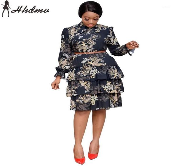 

casual dresses hhdmv 2022 autumn retro plus size chiffon sweet office daily full sleeve women waist ball gown midi dr2609307, Black;gray