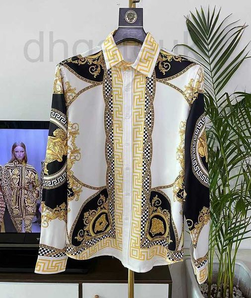 

men's casual shirts designer 2023 spring/summer new trend fashion popular digital printing long sleeve shirt cardigan ieu7, White;black