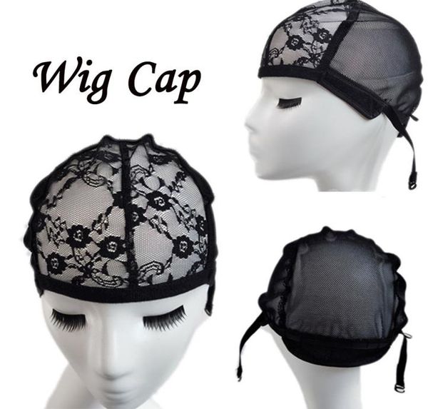 

adjustable lace wig cap for making wigs with adjustable strap on the back weaving cap size glueless wig caps hair net black2518811, Black;brown