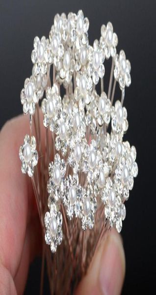 

fashion pearl hair pins crystal hair jewellery wedding bridal jewelry hair accessories 200pcs6695473, Golden;silver