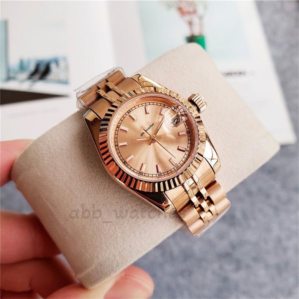 

abb_watches men's automatic watches 41/36/31/28mm date just watch luminous sapphire wristwatches round stainless steel floding buckle w, Slivery;brown