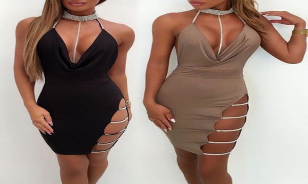 

fashion- women cocktail club drs bandage bodycon cut out sleeveless v neck party short mini dress3242241, White;black