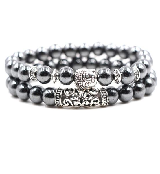 

men bracelet beaded strands black nonmagnetic hematite south american silver lion owl skull buddha party bracelets bangles5545054