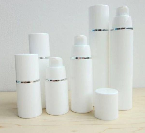

20pcs/lot 15ml 30ml 50ml white airless pump bottle travel refilble cosmetic skin care cream dispenser, pp lotion packing container5712296