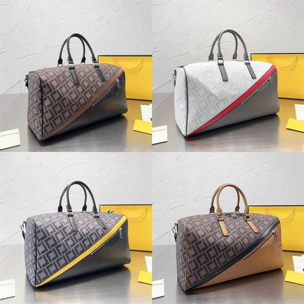 

45cm leather designer men duffel bags luggage sport outdoor packs shoulder travel bags messenger sports bag gym women totes bags handbags
