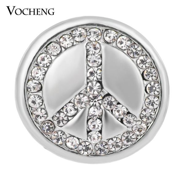 

vocheng noosa ginger snaps studded bling crystal peace sign 18mm button jewelry vn13385683144