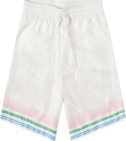 

22s table tennis printed gradient silk shorts men and women fashion designer sets hawaiian casual shorts summer beach s9983857, White;black