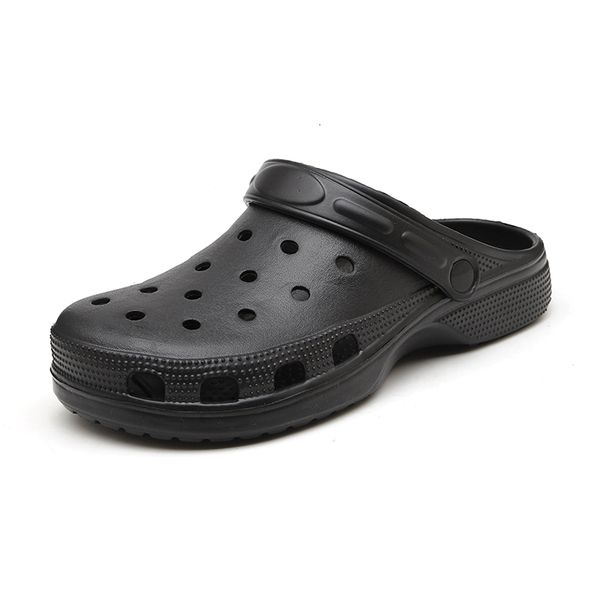 

sandals summer men's outdoor women's hollow flat hole garden beach shoes solid leisure anti slip beach shoes 230711, Black