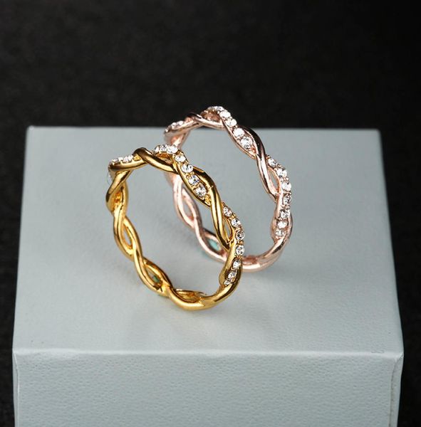 

fashion women girls 14k rose gold silver stack ed ring wedding party engagement fashion jewelry gift us size 6102264098