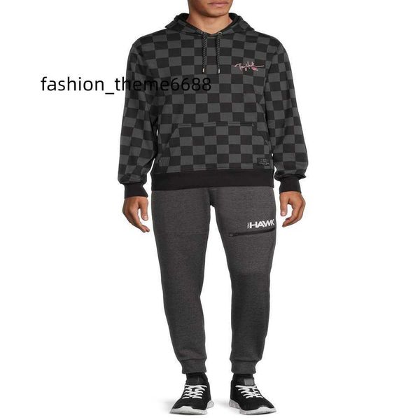 

hawk men s checked out fleece hoodie sweatshirt sizes s-xl, Black
