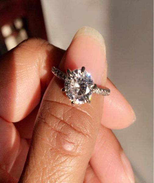

classic engagement cubic zircon rings 6 claws 8mm design white cubic zircon female women wedding band cz rings fashion jewelry gif6956933, Slivery;golden