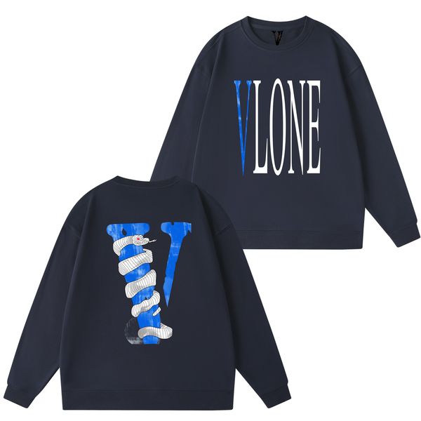 

vlone men's sweater hoodie women's casual sweatshirt men's classic shirt crew neck letter print pattern pullover sweatshirt s, Black