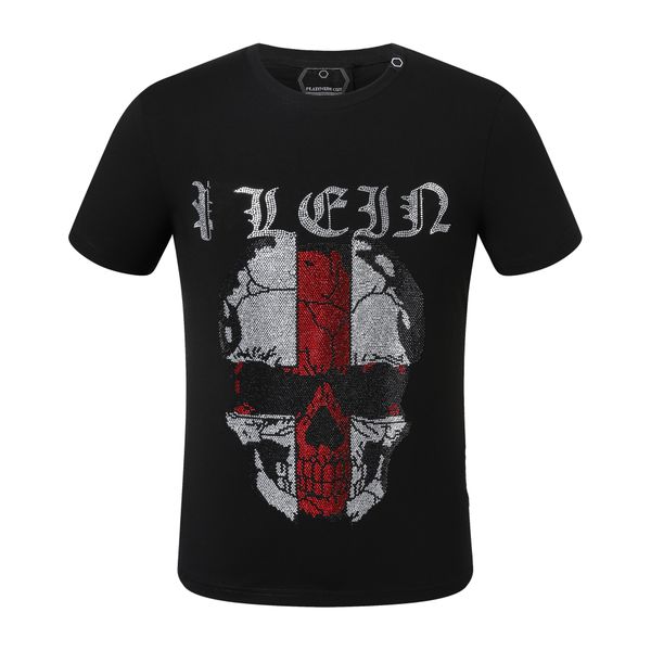 

phillip plain men designer pp skull diamond t shirt short sleeve dollar brown bear brand tee o-neck skulls tshirt tees pp2113, White;black