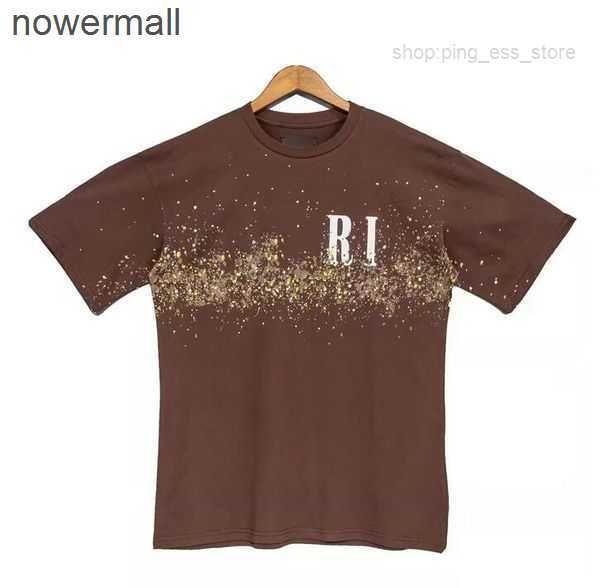 

loose amirly t crewneck shirt men's 5 t-shirts summer hip quality designer tee men print hop short letter r22t, White;black