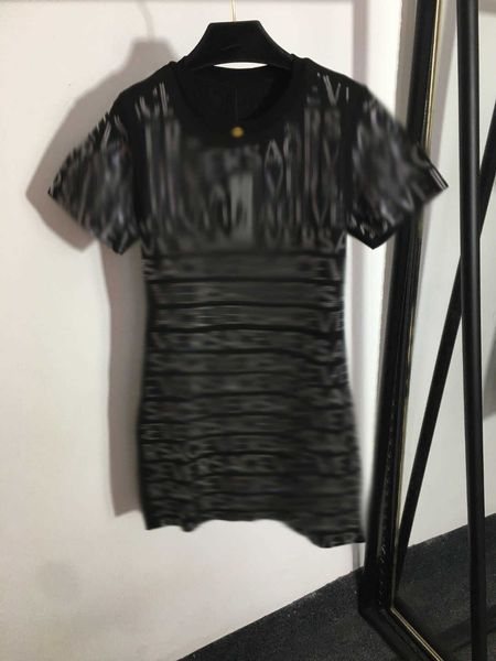 

23ss summer dresses women dress womens designer clothing casual fashion full body diamond letter slim fit short sleeve dress high grade feel, Black;gray